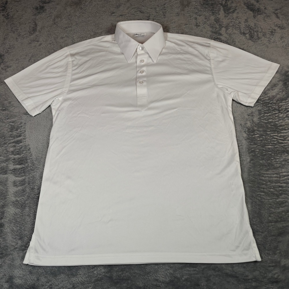 Collars & Co Dress Collar Polo Mens Medium White Short Sleeve Performance Shirt